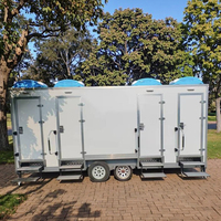 Toilettes portables à roulettes, conteneur mobile, toilettes portables, toilettes mobiles en plastique pour extérieur avec douche, prix