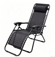 Chaise longue d'extérieur portable, inclinable et pliable, avec structure en fer, pour piscine, terrasse, camping, lit de camp