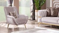 Ensemble de canapés modernes pour salon, en acier inoxydable avec tissu en velours, meubles turcs Chesterfield pour la maison et les villas