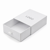 Boîte à tiroir en carton ondulé blanc avec logo personnalisé, emballage écologique, boîte cadeau rigide coulissante pour bijoux et vêtements