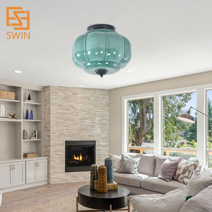 Lampada da Soffitto Moderna in Vetro Verde Blu Bianco <span class=keywords><strong>a</strong></span> Led per Cucina, <span class=keywords><strong>Soggiorno</strong></span>, Hotel, Scale, <span class=keywords><strong>Sospensione</strong></span> Nordica da Matrimonio - Product Image 4