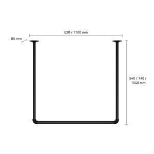 Porte-vêtements mural en tuyau de fer robuste, gain de place, barre de placard et barre à vêtements pour système de suspension de vêtements - Product Image 2