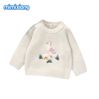 Pull en tricot pour bébé Mimixiong, broderie canard, pull pour nouveau-né, vêtements d'hiver pour nourrissons, vente en gros