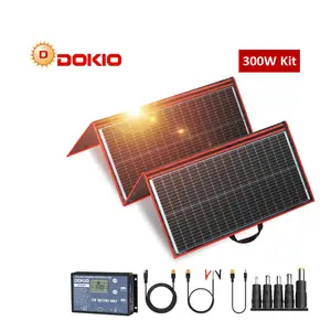 300 Wát 18V dokio linh hoạt panel năng lượng mặt trời di động ngoài trời có thể gập lại năng lượng mặt trời Kit cho cắm trại/thuyền/RV/du lịch/Home/xe năng lượng mặt trời bảng điều chỉnh Bộ dụng cụ