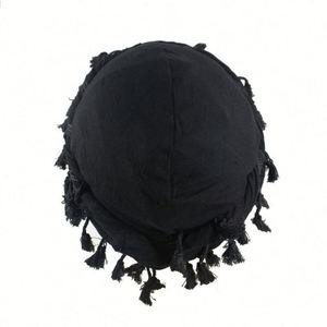 For Men Vintage Twist <b>Wraps</b> Satin Lined Turban <b>Head</b> Scarf Lightweight Tassel Beanie Hats Promotion Gift Fashion - Product Image 4