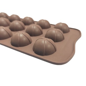 Silicone Chocolate Mold 12 Cavities Half Sphere Shape For Bakery Cake Decoration Brown Color - Product Image 1