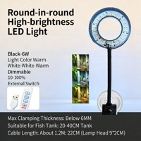Lámpara LED USB Práctica de 6W para Acuario, con Clip, Espectro Completo, Regulable, con Temporizador, Ahorro de Energía, para Peceras Pequeñas, Plantas Acuáticas y Bettas