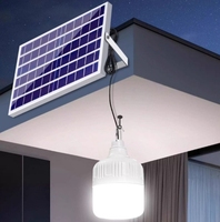 Ampoule LED Solaire Extérieure IP66 105W en Gros, 84 LED, 3 Couleurs, Intensité Variable, Angle de Faisceau 360°, Lanterne de Camping, Lumière Portable d'Urgence