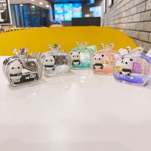 2024 Hew Cute Creative Acrylic Keyring Key Chain Ring Oil <b>Floating</b> Doll Panda <b>Bubble</b> Boba Quicksand Milk Tea Cup Liquid Keychain - Product Image 1