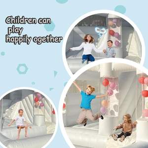 Maison gonflable blanche gonflable, château gonflable intérieur et extérieur avec piscine à balles et <span class=keywords><strong>toboggan</strong></span> pour fête de mariage fête d'anniversaire pour enfants - Product Image 4