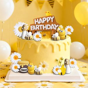 Set de Decoración para Pastel con Temática de Abejas, 16 Piezas, Abejas 3D, Tarro de <span class=keywords><strong>Miel</strong></span>, Champiñones y <span class=keywords><strong>Margaritas</strong></span>, Kit Decorativo para Fiestas de Cumpleaños Infantiles - Product Image 5