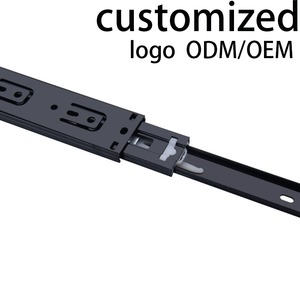 Großhandel Anpassbare Soft-Close Schubladenschienen Zink Schwarz Kaltgewalzter Stahl Vollauszug Kugellager-Schienen 45KG Tragkraft - Product Image 2