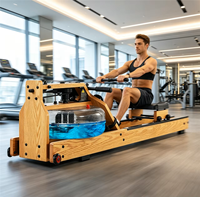 Máquina de Remo de Agua de Madera Sólida y Duradera, Diseño Silencioso con Resistencia Líquida para Entrenamiento Aeróbico, de Fuerza y Resistencia en Casa