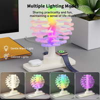 Lámpara de Mesa LED Minimalista de ABS con Carga Inalámbrica Rápida de 15W para Oficina, Mesita de Noche y Sala de Estudio con RGB