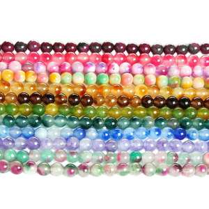 Suministro Directo <span class=keywords><strong>de</strong></span> Fábrica <span class=keywords><strong>de</strong></span> Accesorios <span class=keywords><strong>de</strong></span> Joyería con Cuentas Redondas <span class=keywords><strong>de</strong></span> <span class=keywords><strong>Jade</strong></span> <span class=keywords><strong>de</strong></span> Colores, Productos Semielaborados <span class=keywords><strong>de</strong></span> Calcedonia con Cuentas para DIY en Existencia - Product Image 5