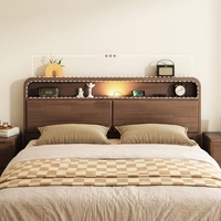 Lit mural réglable en bois massif de caoutchouc, style Mid-Century, tailles Queen et King, avec rangement, design modulaire écologique, gain de place