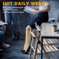 Chaussettes de compression graduée OEM personnalisées 15-20 mmHg avec fermeture éclair, noires, haute qualité, anti-humidité, pour la santé et le sport
