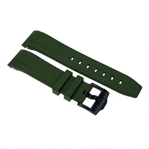 Bracelet de montre SKX007 en caoutchouc vulcanisé vert avec boucle solide, trous de 1,8 mm et 2,5 mm, largeur de 22 mm - Product Image 3