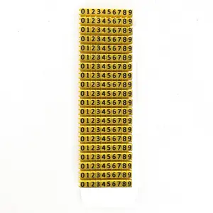 100pcs/bag Number Yellow 0-9 6mm2 M Type CAT 6 Clip Network Ethernet Wire Label Cable Marker