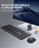 T-wolf TF100 2 en 1 clavier ergonomique sans fil souris combo repose-mains sans fil 104 clavier pleine taille pour bureau d'affaires