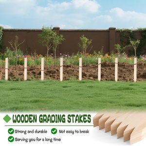 Piquets de classement de jardin en bois Poteaux de jardin et de signalisation Piquet de clôture pour plantes Clôture de limon Cour Limites d'enquête agricole Lignes de base - Product Image 4