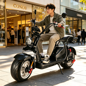 Motocicletta Elettrica Stile Americano 1500W, Batteria al Litio 60V, 45km/h, Pneumatici da 10 Pollici, Doppio Freno a Disco, Sospensioni - Product Image 5