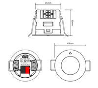 Détecteur KNX ToF pour escalier et suite d'hôtel, contrôle d'éclairage à découpe de 35 mm, automatisation intelligente, 30 Hz, angle de 20 degrés, portée de détection de 0,4 m, IP20