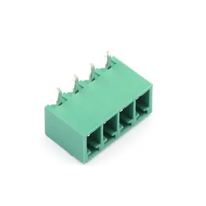 Kinghelm verde 3.81mm passo 4 pinos plug in terminal 15EDG ângulo reto 3.81mm conector do terminal plugável