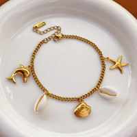 Venta caliente Ocean Series de Europa y América Conch Seahorse Beach Colgante Estilo de vacaciones Collar Light Luxury Shell Set