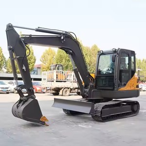 Excavadora sobre orugas Euro 5 6.5Ton con Joystick hidráulico oscilante lateral de pista de acero Excavadora de minería agrícola - Product Image 1