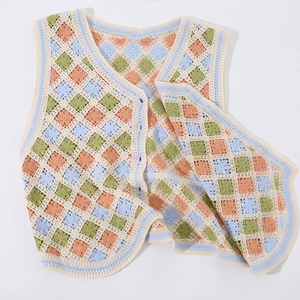 Cardigan pour femme, haut tendance, <span class=keywords><strong>facile</strong></span> à assortir, veste sans manches, <span class=keywords><strong>gilet</strong></span> en <span class=keywords><strong>crochet</strong></span> pour les vacances ou les rendez-vous - Product Image 6