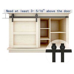 Kit de Rieles para Puerta Corredera RHETECH Negro Mate Satinado, Acero al Carbono, Fácil Instalación con Tornillos, Duradero, Moderno, para Baño - Product Image 2