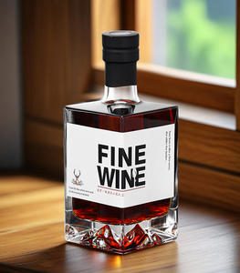 Logo personnalisé ou étiquette avec bouteilles en verre de liqueur de 375ml 500ml 750ml avec couvercle en verre ou en liège pour <span class=keywords><strong>vin</strong></span> whisky vodka brandy gin huile - Product Image 5