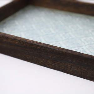 Bandeja de Almacenamiento para Decoración del Hogar, Bandeja de Té de Vidrio Estilo Japonés Retro, Mesa de Centro Rectangular de Madera Maciza, Plato para Frutas, Bandeja Pequeña - Product Image 3
