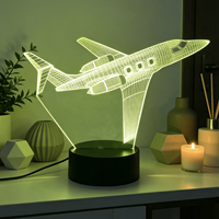 Cadeau créatif pour enfants, veilleuse 3D, modèle d'avion, lumière LED tactile colorée