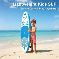 Planche à pagaie gonflable pour enfant de 7'6'', 228 cm, SUP extra stable pour enfants débutants, bleu et blanc, vente en gros