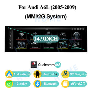 Lecteurs vidéo pour voiture Android 14, Carplay Androidauto pour <span class=keywords><strong>AUDI</strong></span> A6L 2005-2011, lecteur multimédia 14,9 pouces, navigation GPS, écran intelligent 4G - Product Image 3