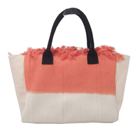 Toile lourde frange premium sac fourre-tout cravate teinture coton biologique fermeture à glissière réutilisable plage gym en plein air femmes sac fourre-tout