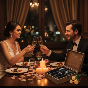 Confezione da 4 Flûte da <span class=keywords><strong>Champagne</strong></span> da Matrimonio Regalo per Coppie Bicchieri da <span class=keywords><strong>Champagne</strong></span> in Cristallo a Stelo Lungo <span class=keywords><strong>con</strong></span> Accessori Apribottiglie in Confezione Regalo - Product Image 5