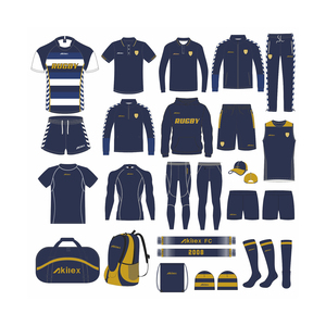 Akilex kustom rugby pria jersey desain klasik rajutan super kaus Wanita rugby celana pendek kaus polo rugby - Product Image 5