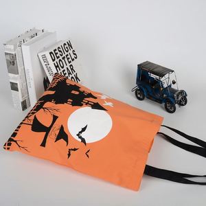 Bolsa de Mano Tipo Lino para Halloween, Bolsa de Compras Reutilizable con Impresión Personalizada, Bolsa de Regalo para Fiesta de Halloween, Bolsa para Llevar Dulces, Se Puede Personalizar - Product Image 6