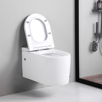 Toilette intelligente murale à double chasse réglable avec télécommande et chauffage du siège, évacuation en S, provenance Chine