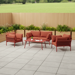 Conjunto de Sofás de Exterior de Estilo Antiguo Contemporáneo para Patio de Hotel y Uso en Comedores - Muebles Resistentes a la Oxidación de Grado Comercial - Product Image 4
