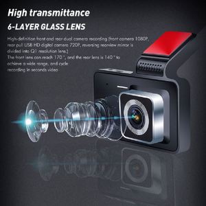 กล้องติดรถยนต์คู่ ความละเอียด 1080P FHD DVR บันทึกวิดีโอการขับขี่ หน้าจอ LCD 4 นิ้ว มุมกว้าง 170 องศา, G-Sensor, WDR, ระบบตรวจสอบขณะจอดรถ - Product Image 5