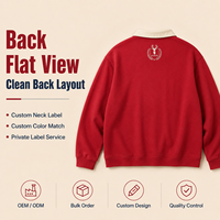 IKDEER Sweat-shirt polo de rugby personnalisé pour homme à manches longues, bordeaux, avec écusson brodé universitaire et lettres appliquées, support d'échantillon