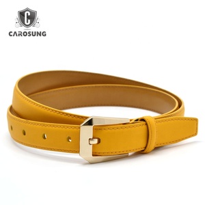 Carosung vendita calda Custom moda cinture in pelle donna giallo cintura decorativa in vita per Jeans e vestito - Product Image 4