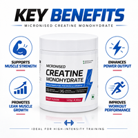 Créatine monohydrate micronisée en poudre 122g Fruit Fusion, complément nutritionnel sportif pour la force et les performances musculaires