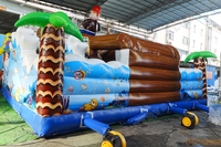 Château gonflable commercial pirate avec toboggan, thème océan, aire de jeux gonflable pour enfants, location pour parc d'attractions
