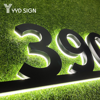 Yydsign Tanda Lampu Led Luar Ruangan, Tanda Lampu Led Surat Akrilik Iklan Logo Bisnis 3D Bersinar Toko Dinding Dalam Ruangan Kustom