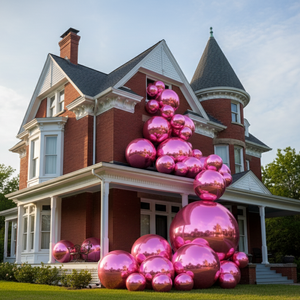 كرة مرآة قابلة للنفخ كبيرة، بالون معدني لامع من البي في سي مقاوم للماء، كرة عائمة عملاقة لتزيين الحفلات والفعاليات، أدوات للمسرح مع نافخ هواء - Product Image 1